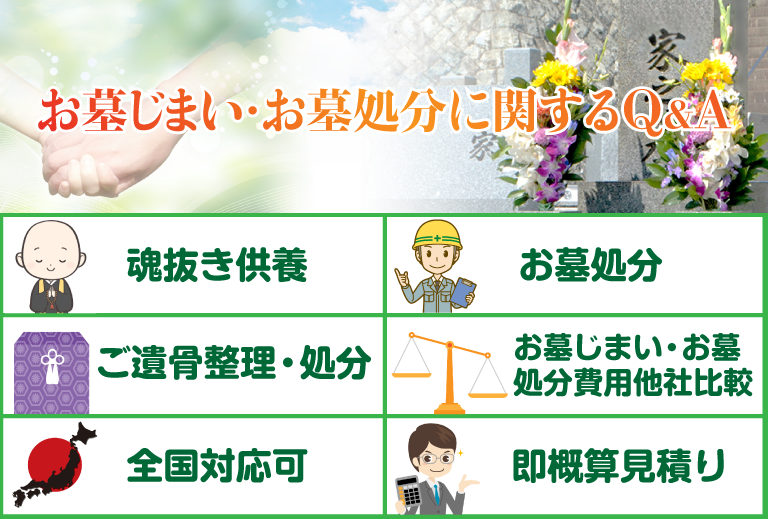 お墓じまい・お墓処分に関するＱ＆Ａ